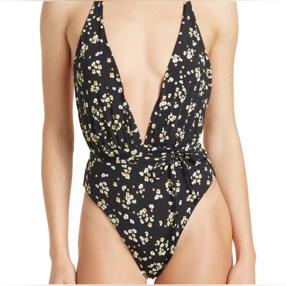 maaji Ditsy Daisy Reversible Safari Plunge One Piece Size Small New